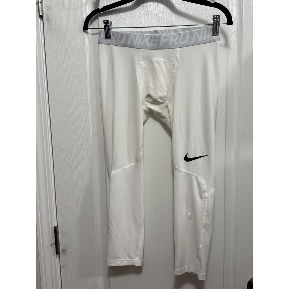 Nike Pro Dri-FIT Mens 3/4 Compression Tights White 838055-100 Size M